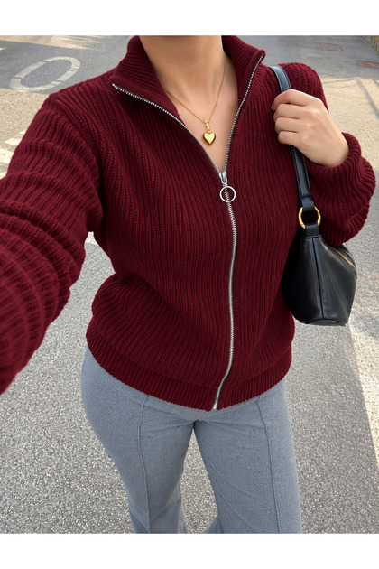 Women's Full Zipper Knitwear Cardigan