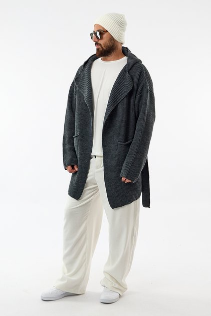 Design Anthracite Knitwear Men's Poncho Coc3616