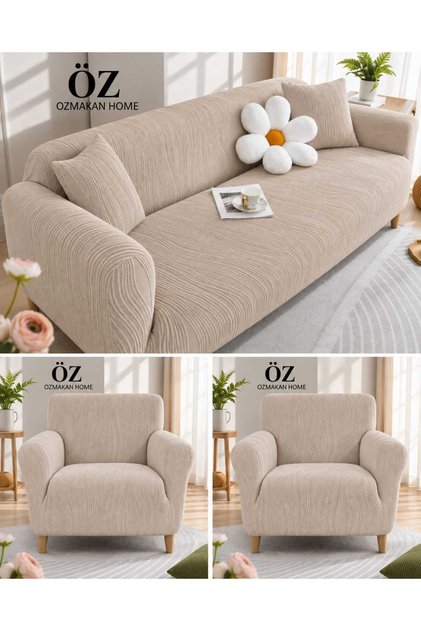 3+3+1+1 Flexible Stretch Elastic Sofa Cover Set Washable Sofa Cover