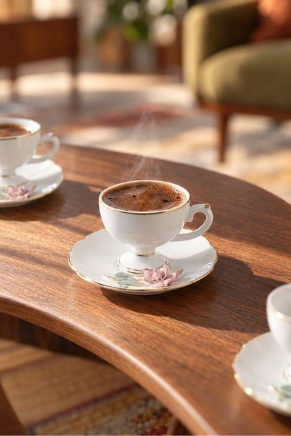 Felicity 6-Person Porcelain Coffee Cup Set - 90 ml