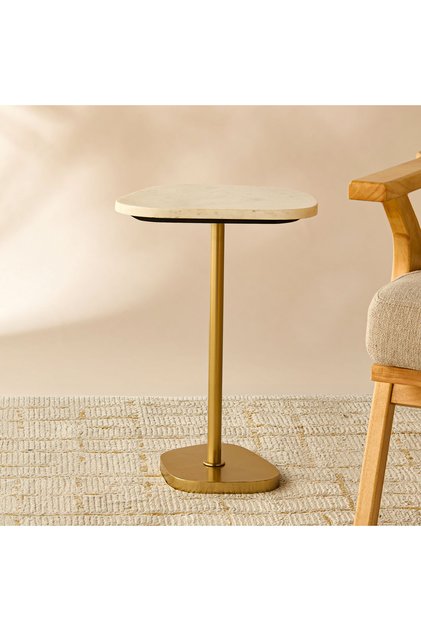 Marble Top Side Table - 35x52x28 cms
