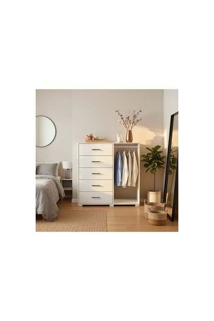 DEKOREX GİYSİ RAFLI ŞİFONYER, BEYAZ, SFR104