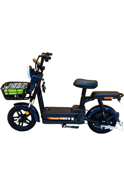 Winner Electric Scooter, Navy Blue and Black, LED Headlight, Dual Seat Design, Front Storage Basket, Commuter E-Bike 48V12AH 50speed