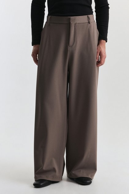Barrel Fit Elastic Waist Trousers