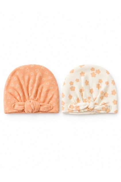 Set of 2 Newborn Knotted Beanies