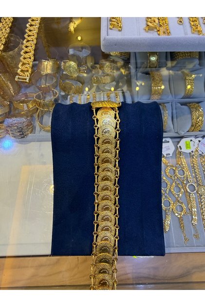 22K ALTIN KAPLAMA DESENLİ BİLEKLİK