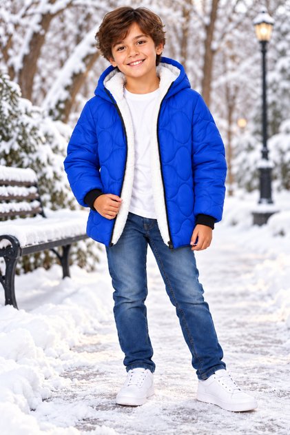 Boy's Hooded Basic Coat