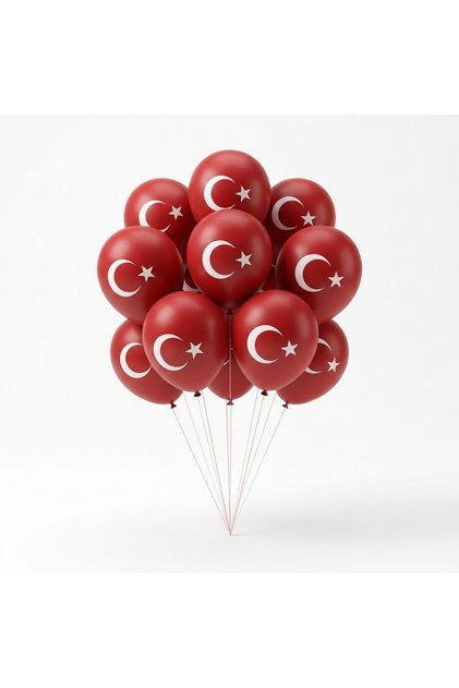 Red White Moon Star Printed Balloons (10 Pcs)