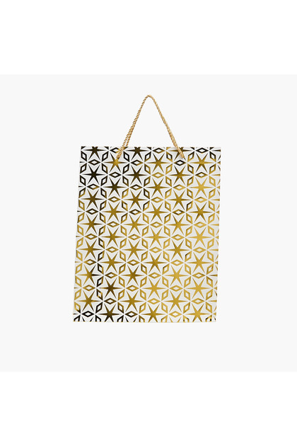 Geometric Print Paper Gift Bag - Medium