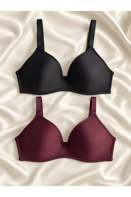 Women's C Cup Ultra Soft Non-Padded Non-Wired Plus Size Bra Double Pack