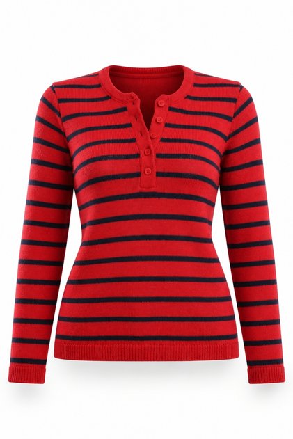 Red Striped Mercerized Knitwear 261135