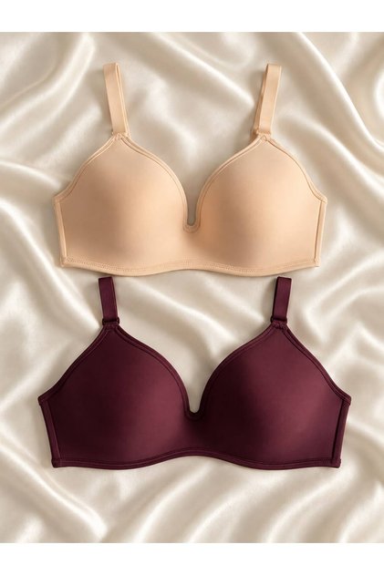 Women's C Cup Ultra Soft Non-Padded Non-Wired Plus Size Bra Double Pack
