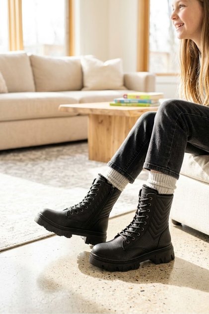 Girl's Winter Non-Slip Sole Boots with Zipper