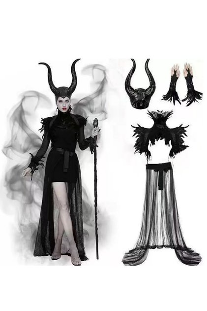 Halloween Malefiz Full Kostüm Parti Kostüm Tek Beden Herkese Uyar