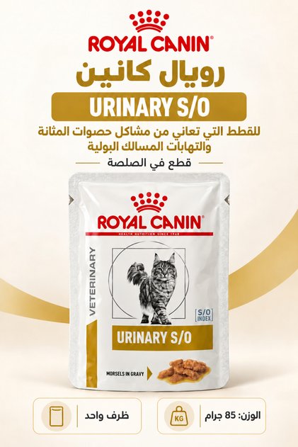 Royal Canin Veterinary Diet Urinary Tract Catheterization Wet Food for Cats with Bladder Stones and Urinary Tract Infections Pieces in Sauce 85g