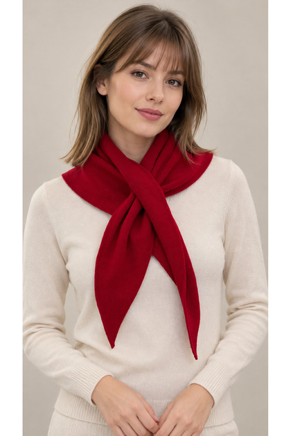 Crossed Knitwear Triangle Scarf - Neck Shawl