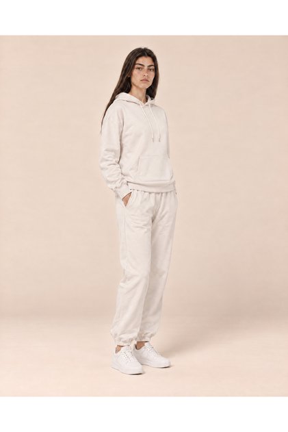 Trench Women's 2 Piece Hoodie Sweatshirt Front Pocket Sweatpants Set Elastic Waist Casual Winter Set Multiple Colors