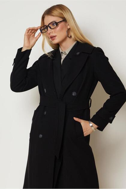 Belted Checked Coat 90656
