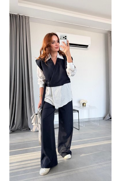Lacivert Garnili Orj. Model Takım