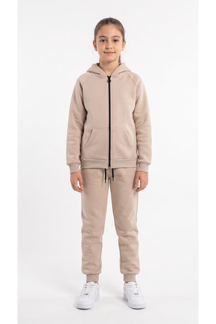 3 İp Basic Girls' Sports Zipper Tracksuit Set