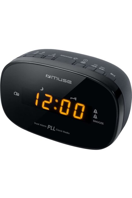 Radio cu ceas M-150 CR, portabil, Amber display, Dual alarm, Auto scan, Negru