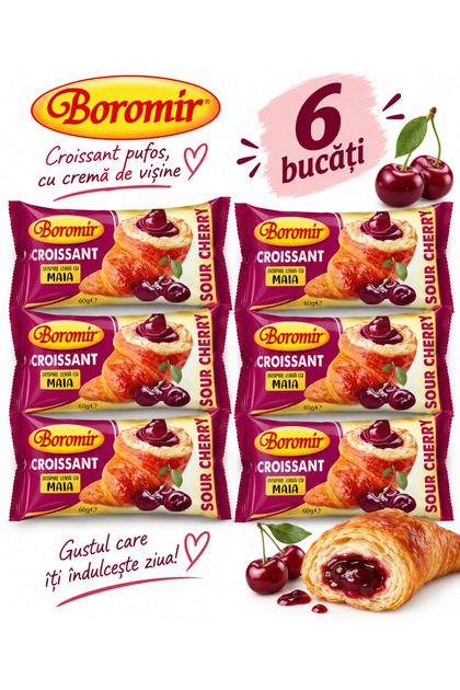 6x 60 g Croissant cu vișine