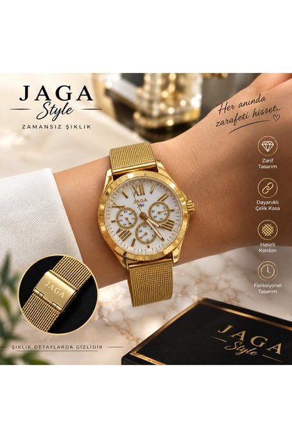 She Zarafet Serisi Gold Mesh Kordon Kadın Saati