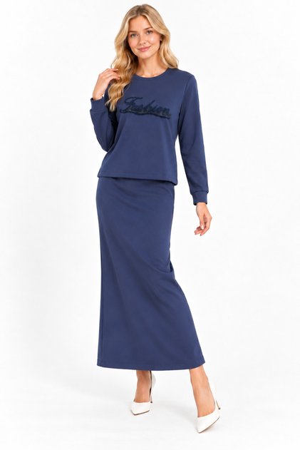 Bluz Da Embroidery Detailed Skirted Suit