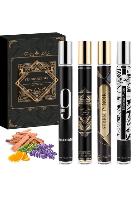 مجموعة هدايا عطور رجالية من Eau de Parfum قطع - مجموعة عينات كولونيا 4 × 35 مل، عطور بحجم السفر