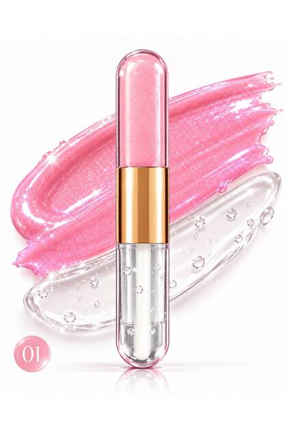 KK Simli Çift Taraflı Lip Oil + Lip Gloss Dudak Parlatıcısı