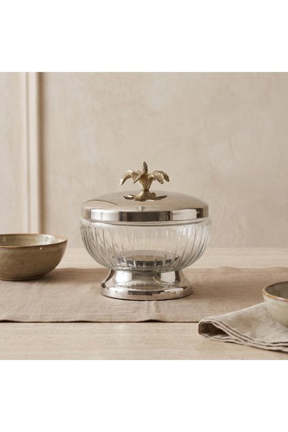 Layan Glass Decorative Bowl with Lid
