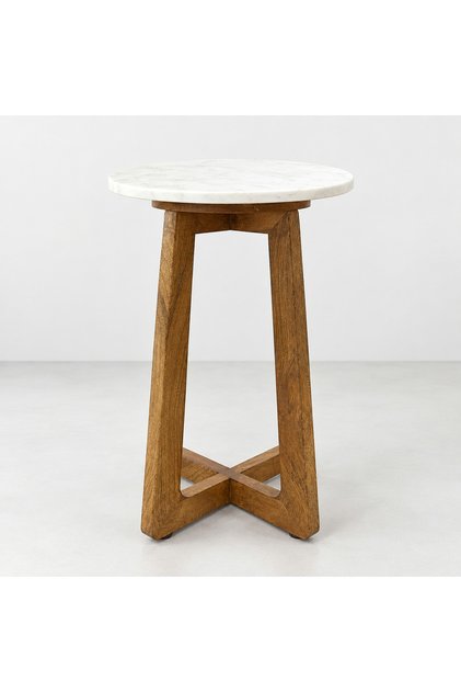 Marble Top Round Side Table
