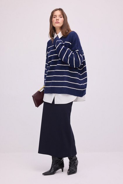 Striped Oversize Knit Sweater