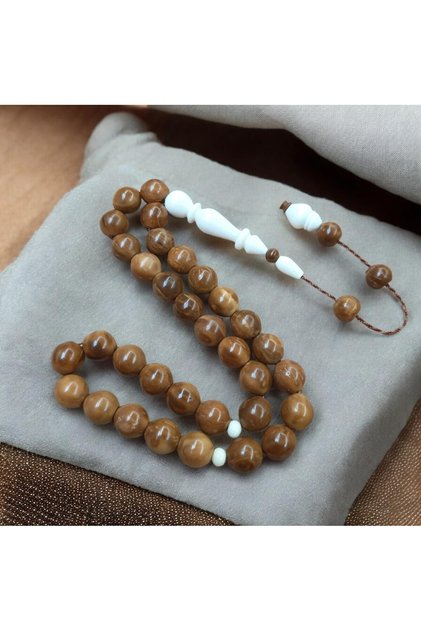 Hornbill and Camel Bone Cut (10X11Mm) System Tassel Prayer Beads