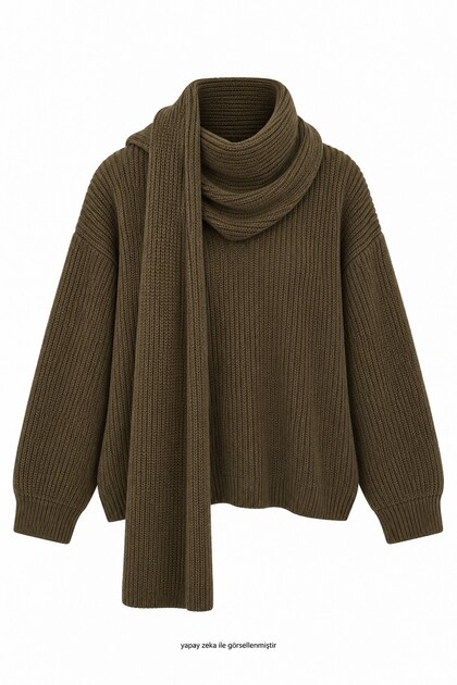 Dikim Shawl Knitwear Khaki