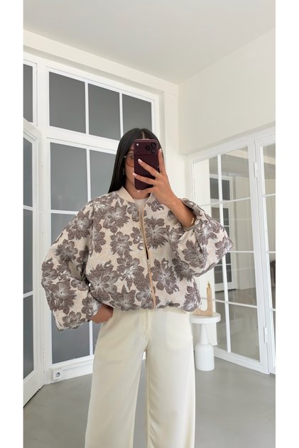 Kahve Astarlı Pinterest Ceket GAUS-02208