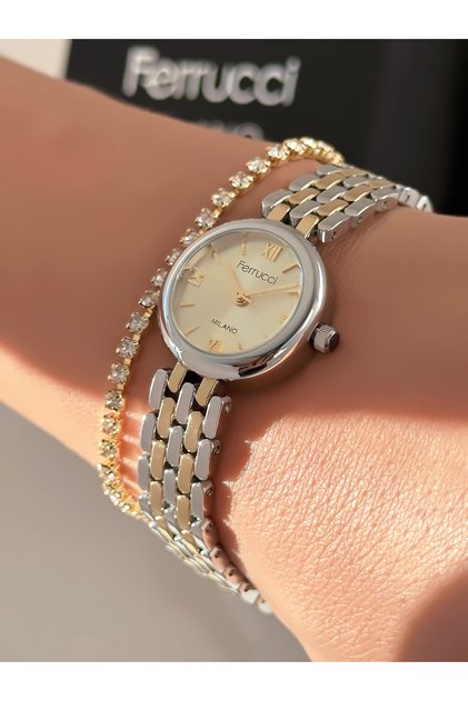 Steel Strap Minimal Case 2 Year Warranty 3 Atm Waterproof Women's Wristwatch + Bracelet Gift