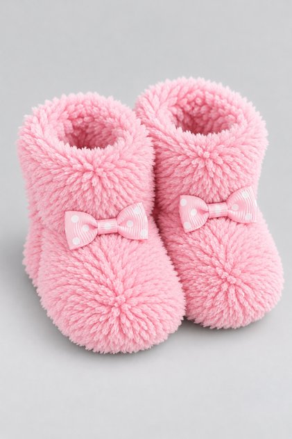 Baby Girl Bowknot Plush Booties