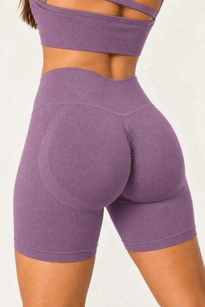 Joy Model High Waist Gathering Detail Push up Seamless Short Shorts Leggings