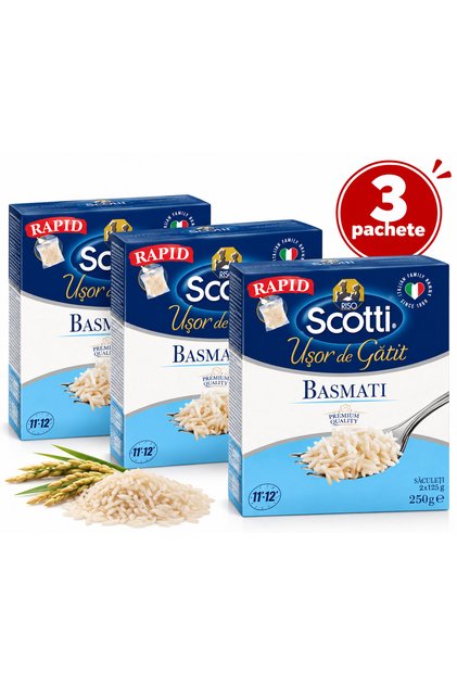 Pachet 3x250g Orez Basmati Usor de Gatit