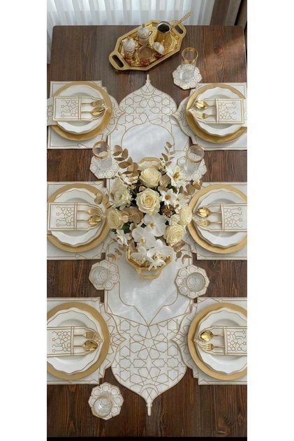 Ramazan Kubbesi Design American Service Set for 6 People (19 Pieces)