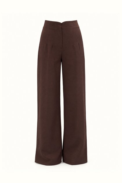Pensli Wide Leg Brown Trousers