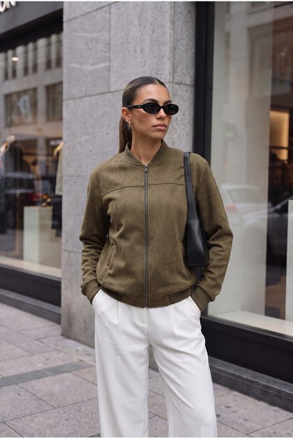 Relax Fit Suede College Jacket
