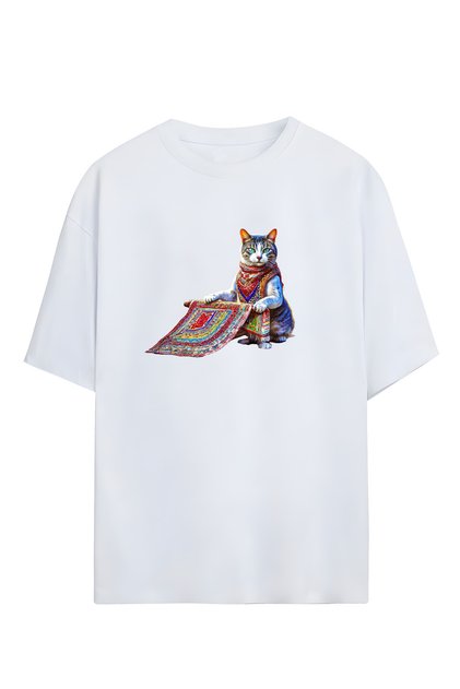 Kilimci Cat Designed Unisex Oversize T-shirt