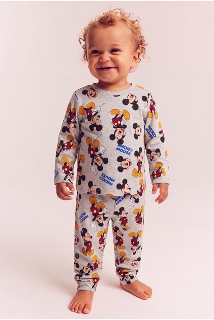 100% Cotton Mickey Patterned Long Sleeve Children's Pajama Set