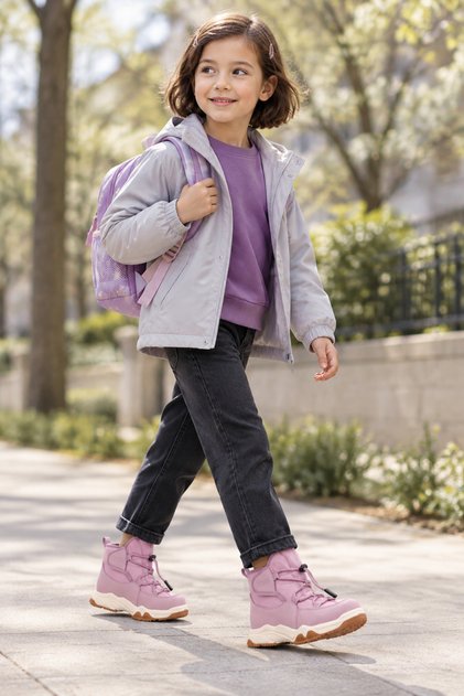 Bl-7392 Anatomical Sole Girls' Pink Color Daily Use Winter Children's Boots