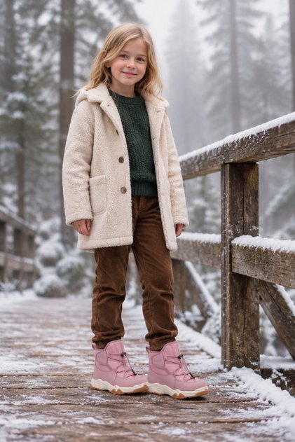 Bl-5288 Anatomical Sole Girls' Pink Color Daily Use Winter Children's Boots