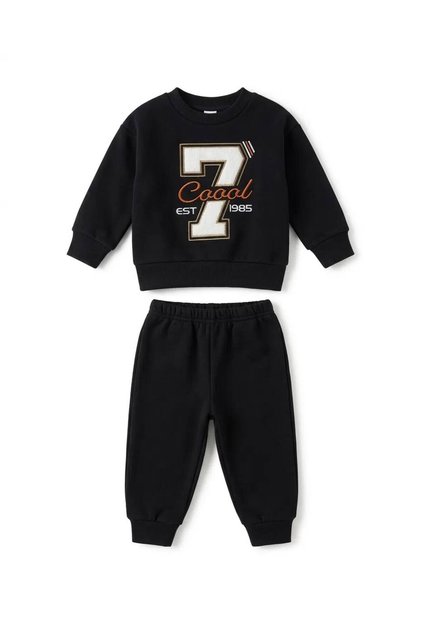7 Embroidered Baby Boy Set, 3 Threaded, 100% Cotton, 6-9-12-18-24 Months, Top and Bottom 2-Piece Baby Boy Set, Winter Baby Set