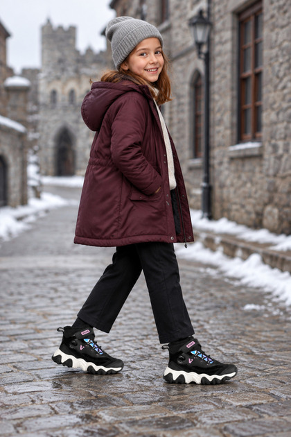 Rd-7685 Anatomical Sole Girls' Black Color Daily Use Winter Children's Boots