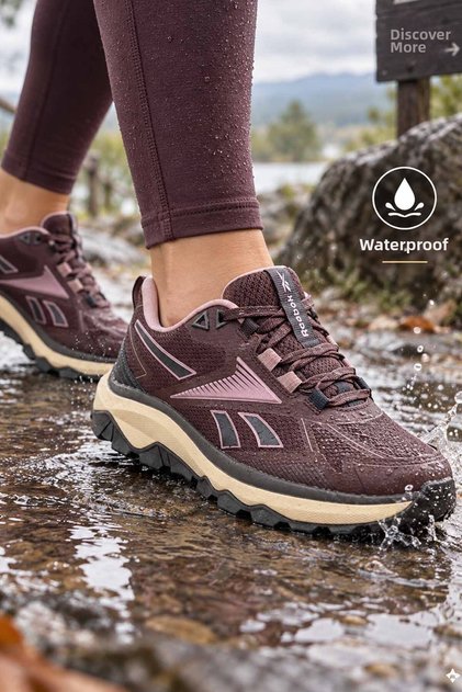 Women's Burgundy Waterproof Outdoor Shoes Trail Trekking Hiking Sports Shoes